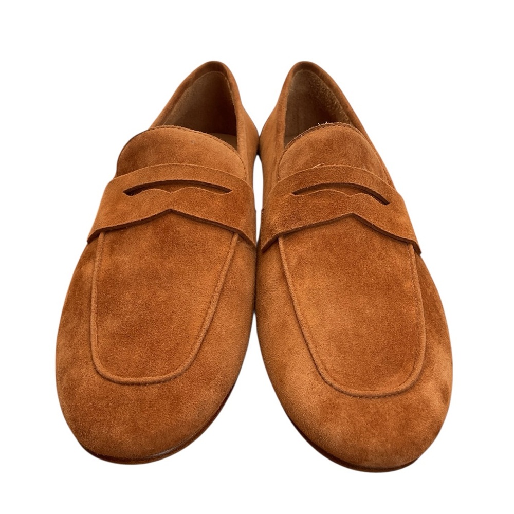 Quince Italian Suede Penny Loafer Cognac brown Size 9 W - Picture 2 of 12